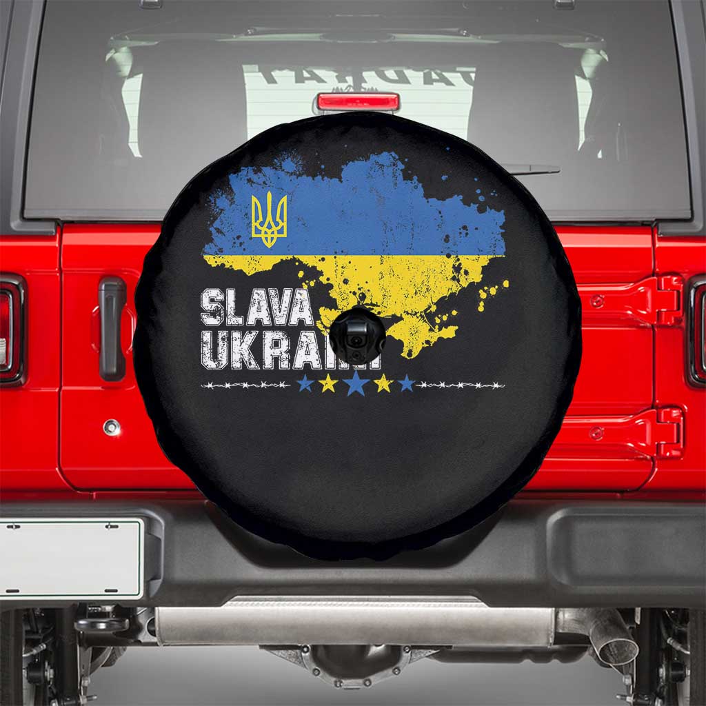 Slava Ukraini Ukraine Flag Spare Tire Cover Patriot Patriotic Ukrainian National Flag