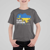 Slava Ukraini Ukraine Flag T Shirt For Kid Patriot Patriotic Ukrainian National Flag
