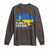Slava Ukraini Ukraine Flag Long Sleeve Shirt Patriot Patriotic Ukrainian National Flag