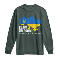 Slava Ukraini Ukraine Flag Long Sleeve Shirt Patriot Patriotic Ukrainian National Flag