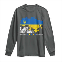 Slava Ukraini Ukraine Flag Long Sleeve Shirt Patriot Patriotic Ukrainian National Flag