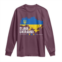 Slava Ukraini Ukraine Flag Long Sleeve Shirt Patriot Patriotic Ukrainian National Flag