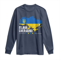Slava Ukraini Ukraine Flag Long Sleeve Shirt Patriot Patriotic Ukrainian National Flag