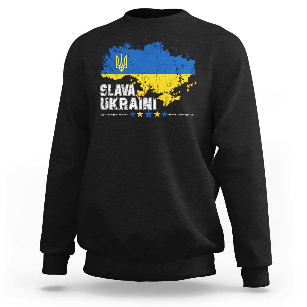 Slava Ukraini Ukraine Flag Sweatshirt Patriot Patriotic Ukrainian National Flag