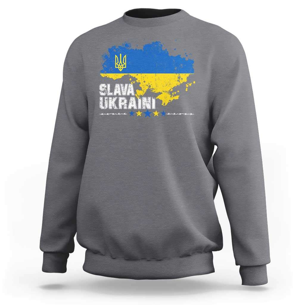 Slava Ukraini Ukraine Flag Sweatshirt Patriot Patriotic Ukrainian National Flag