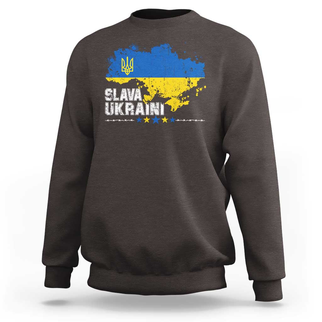 Slava Ukraini Ukraine Flag Sweatshirt Patriot Patriotic Ukrainian National Flag