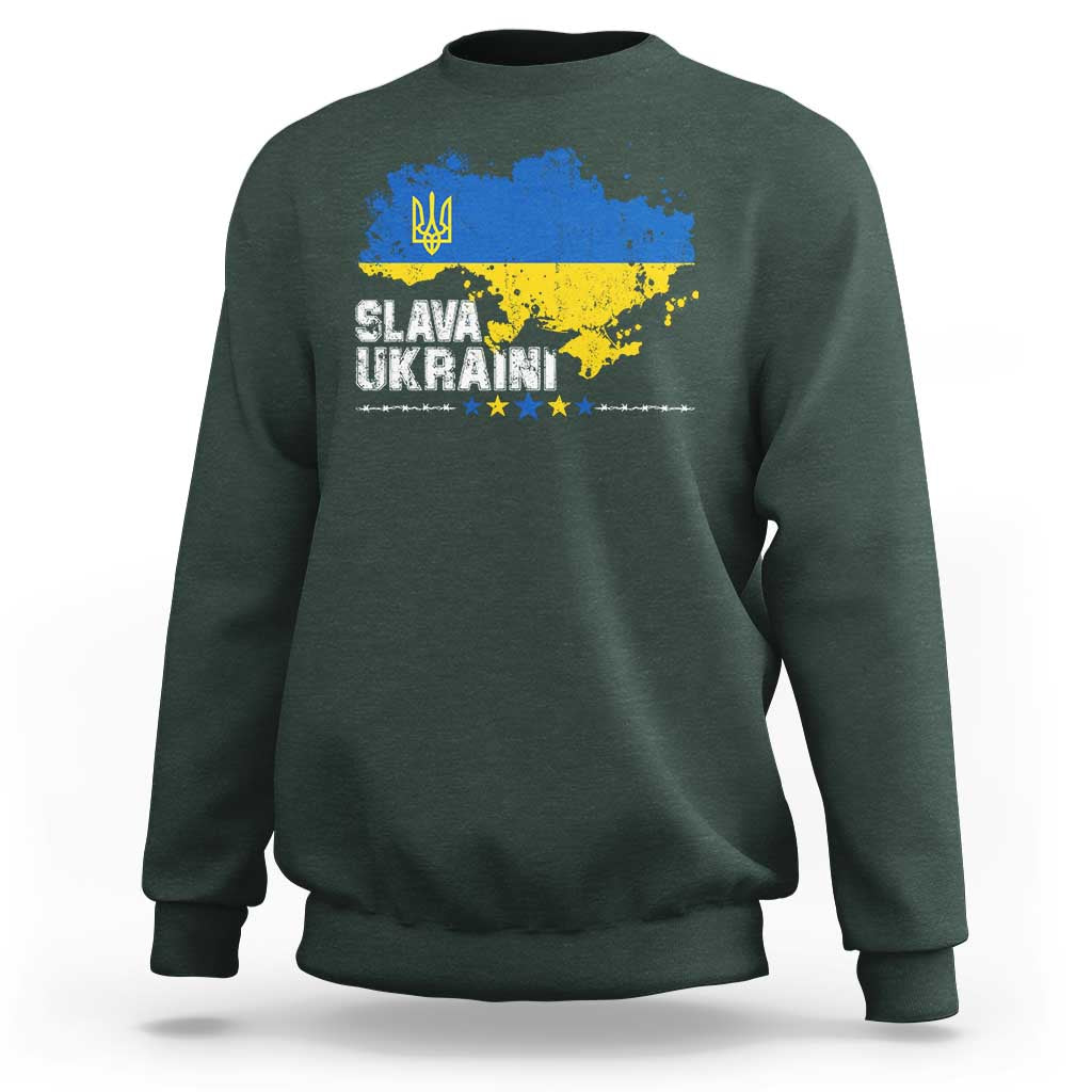 Slava Ukraini Ukraine Flag Sweatshirt Patriot Patriotic Ukrainian National Flag