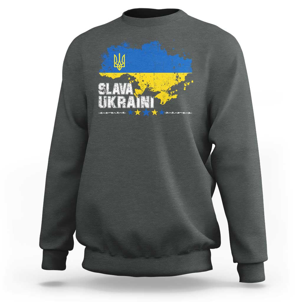 Slava Ukraini Ukraine Flag Sweatshirt Patriot Patriotic Ukrainian National Flag