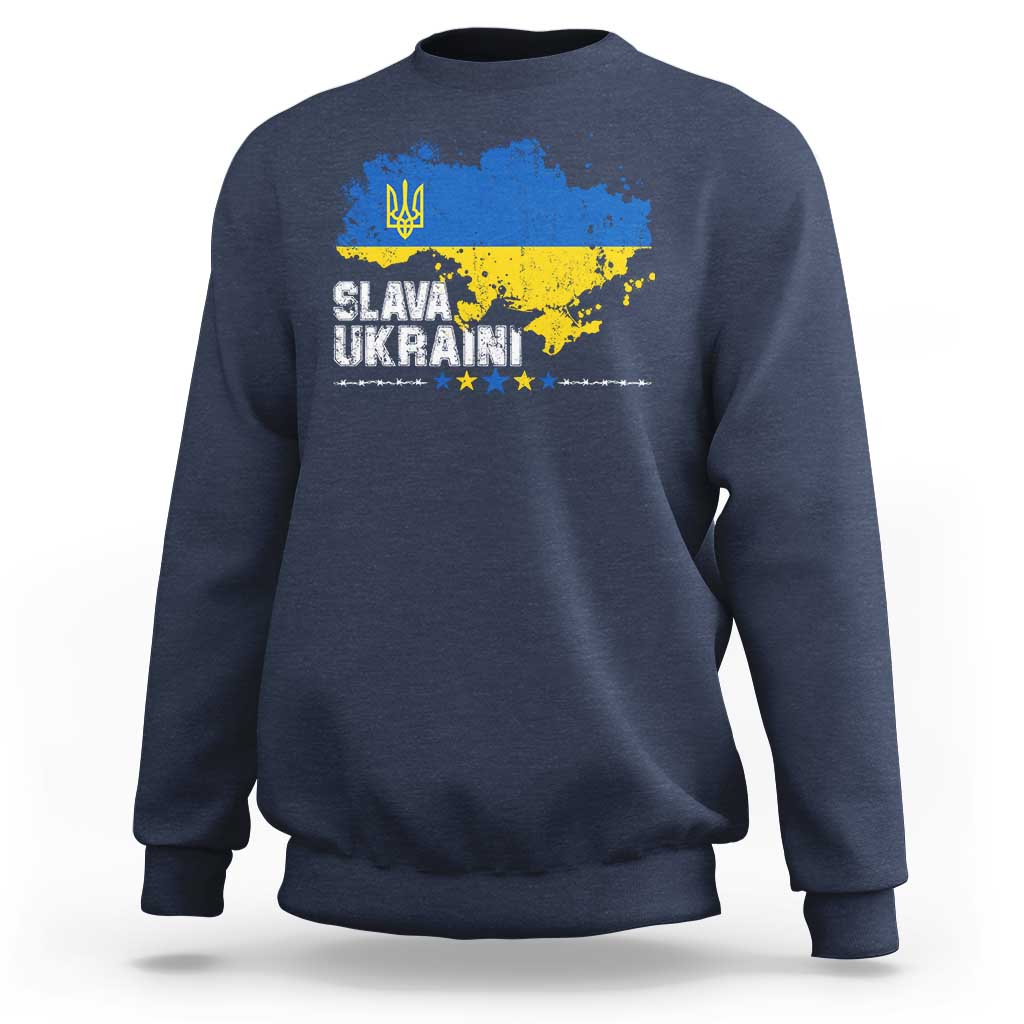 Slava Ukraini Ukraine Flag Sweatshirt Patriot Patriotic Ukrainian National Flag