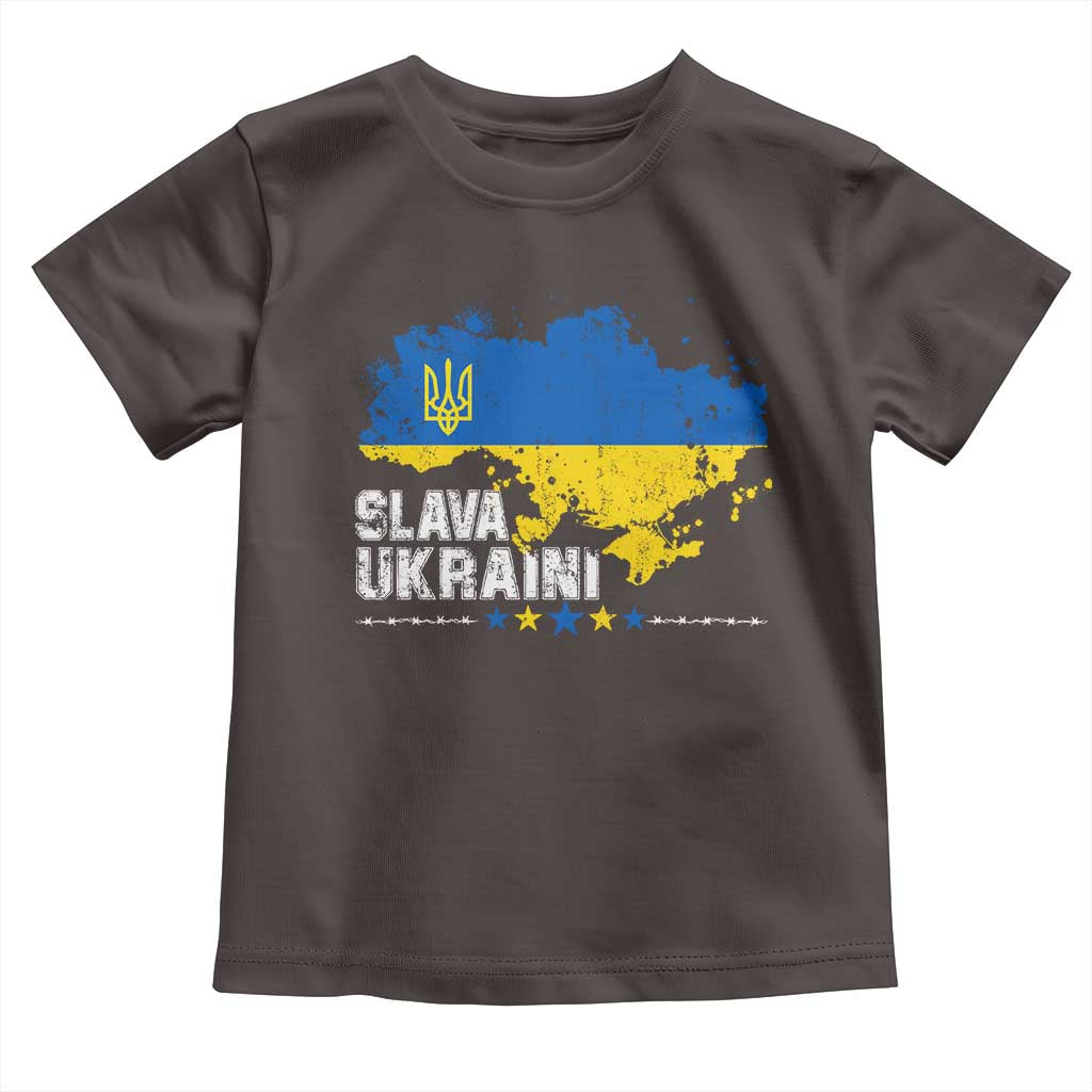 Slava Ukraini Ukraine Flag Toddler T Shirt Patriot Patriotic Ukrainian National Flag