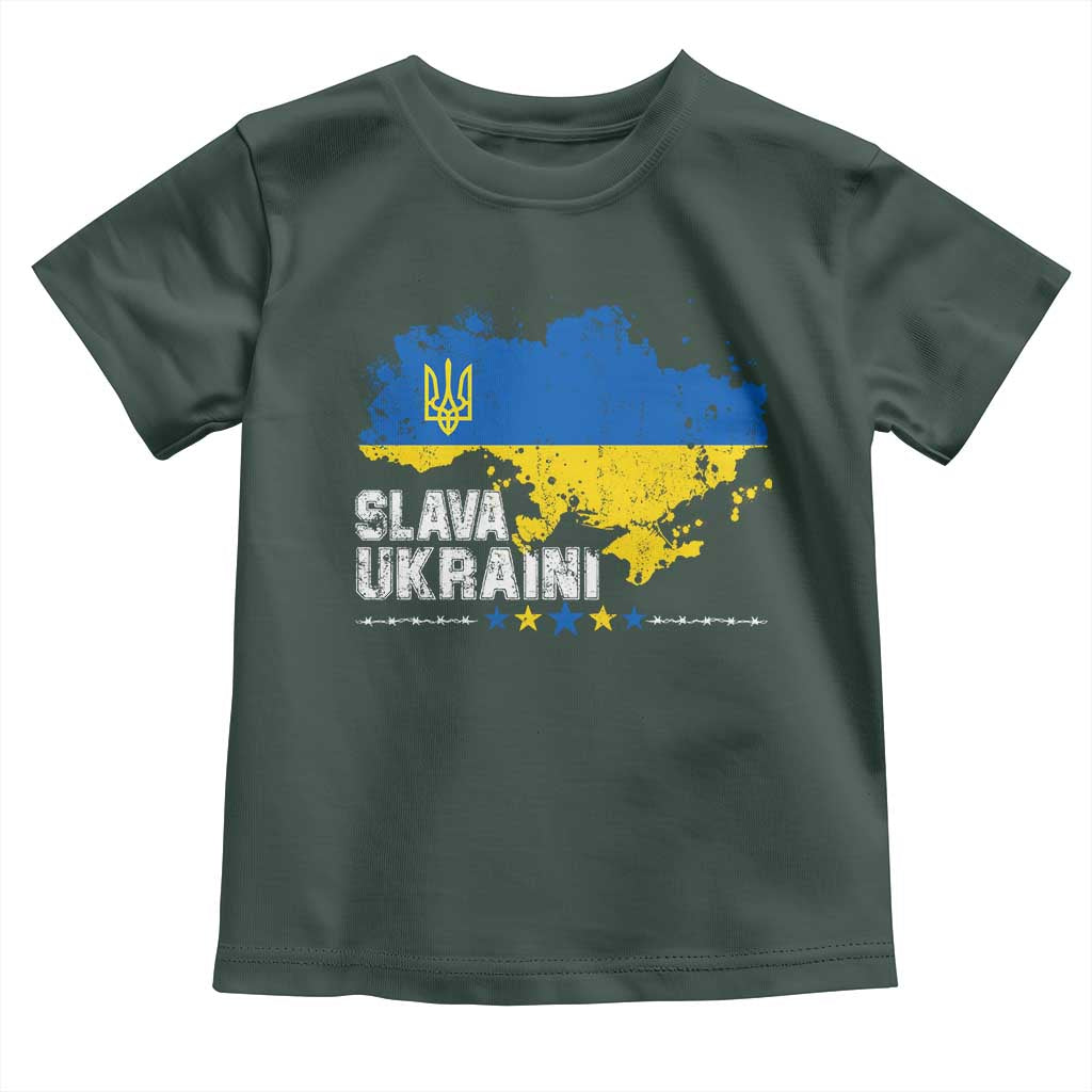 Slava Ukraini Ukraine Flag Toddler T Shirt Patriot Patriotic Ukrainian National Flag