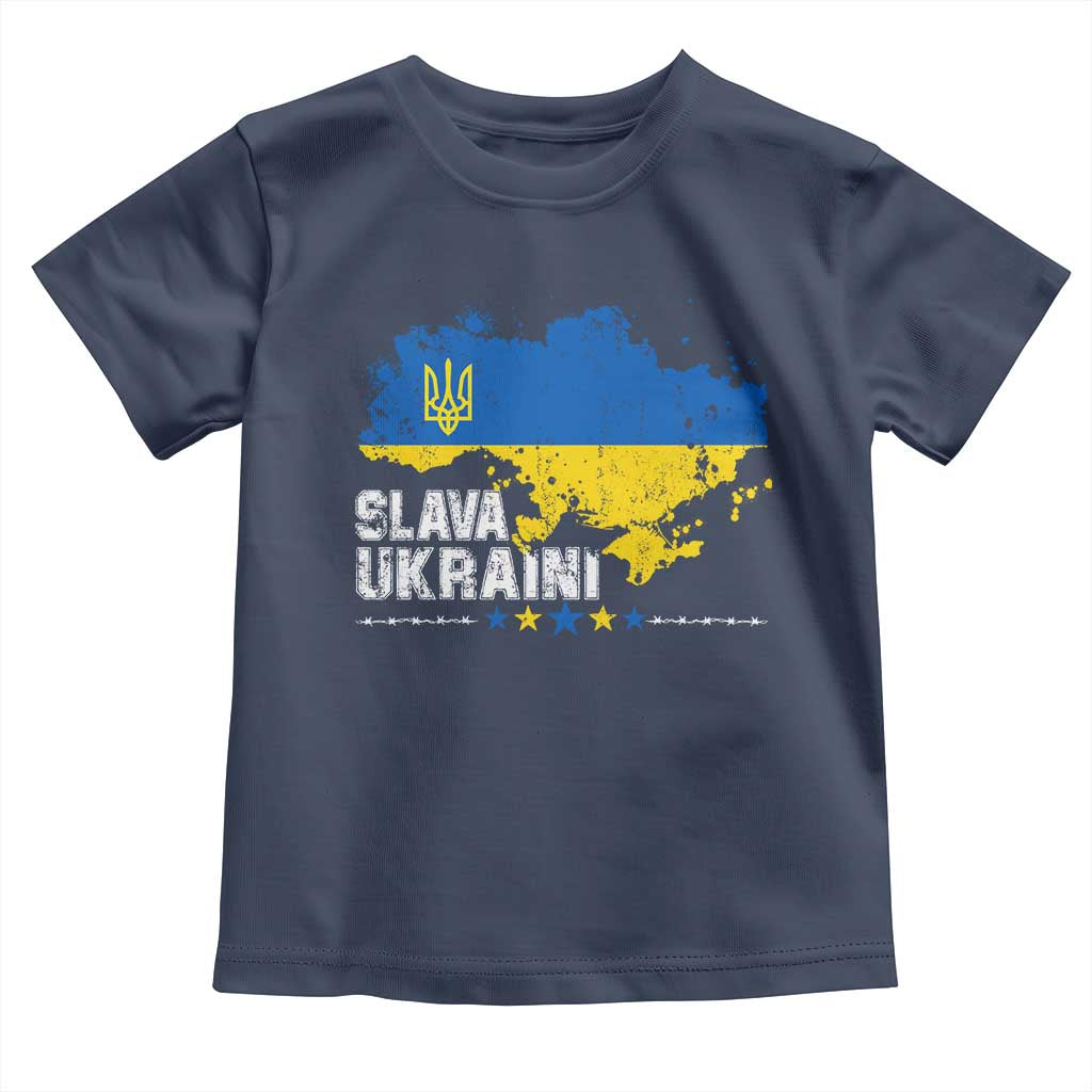 Slava Ukraini Ukraine Flag Toddler T Shirt Patriot Patriotic Ukrainian National Flag