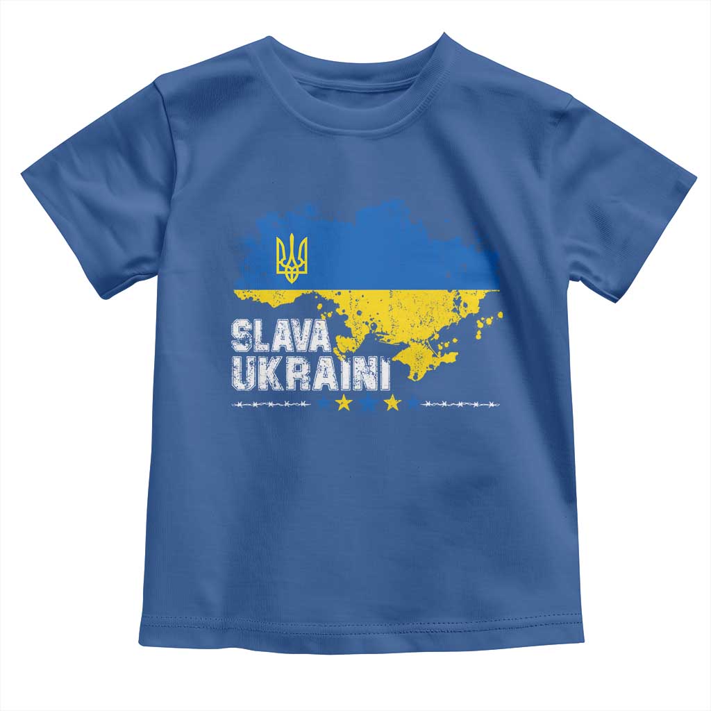 Slava Ukraini Ukraine Flag Toddler T Shirt Patriot Patriotic Ukrainian National Flag