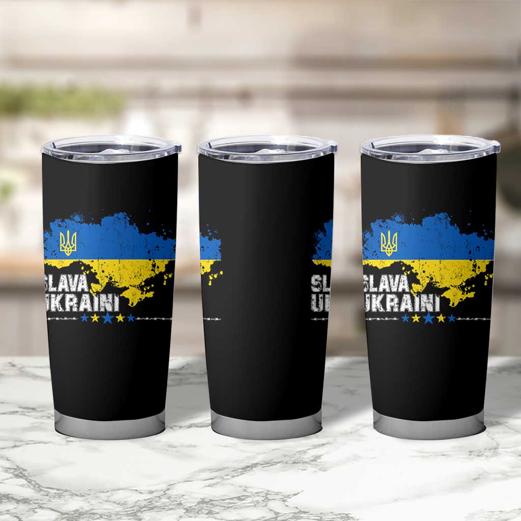 Slava Ukraini Ukraine Flag Tumbler Cup Patriot Patriotic Ukrainian National Flag