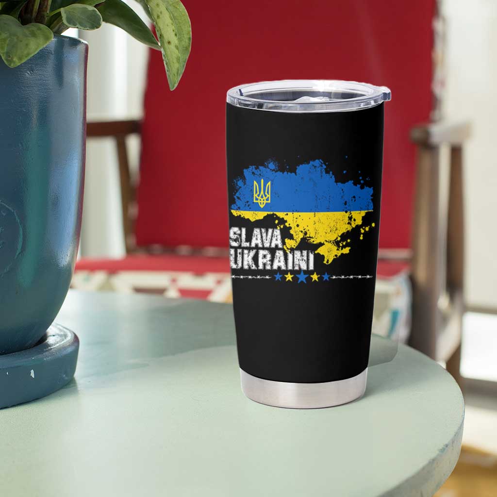 Slava Ukraini Ukraine Flag Tumbler Cup Patriot Patriotic Ukrainian National Flag