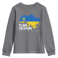 Slava Ukraini Ukraine Flag Youth Sweatshirt Patriot Patriotic Ukrainian National Flag