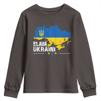 Slava Ukraini Ukraine Flag Youth Sweatshirt Patriot Patriotic Ukrainian National Flag