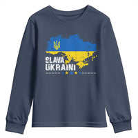 Slava Ukraini Ukraine Flag Youth Sweatshirt Patriot Patriotic Ukrainian National Flag