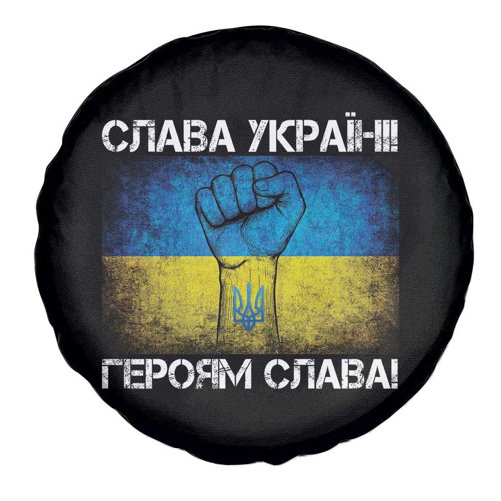 Ukraine Flag Spare Tire Cover Glory to the Heroes Ukrainian Patriot Patriotic