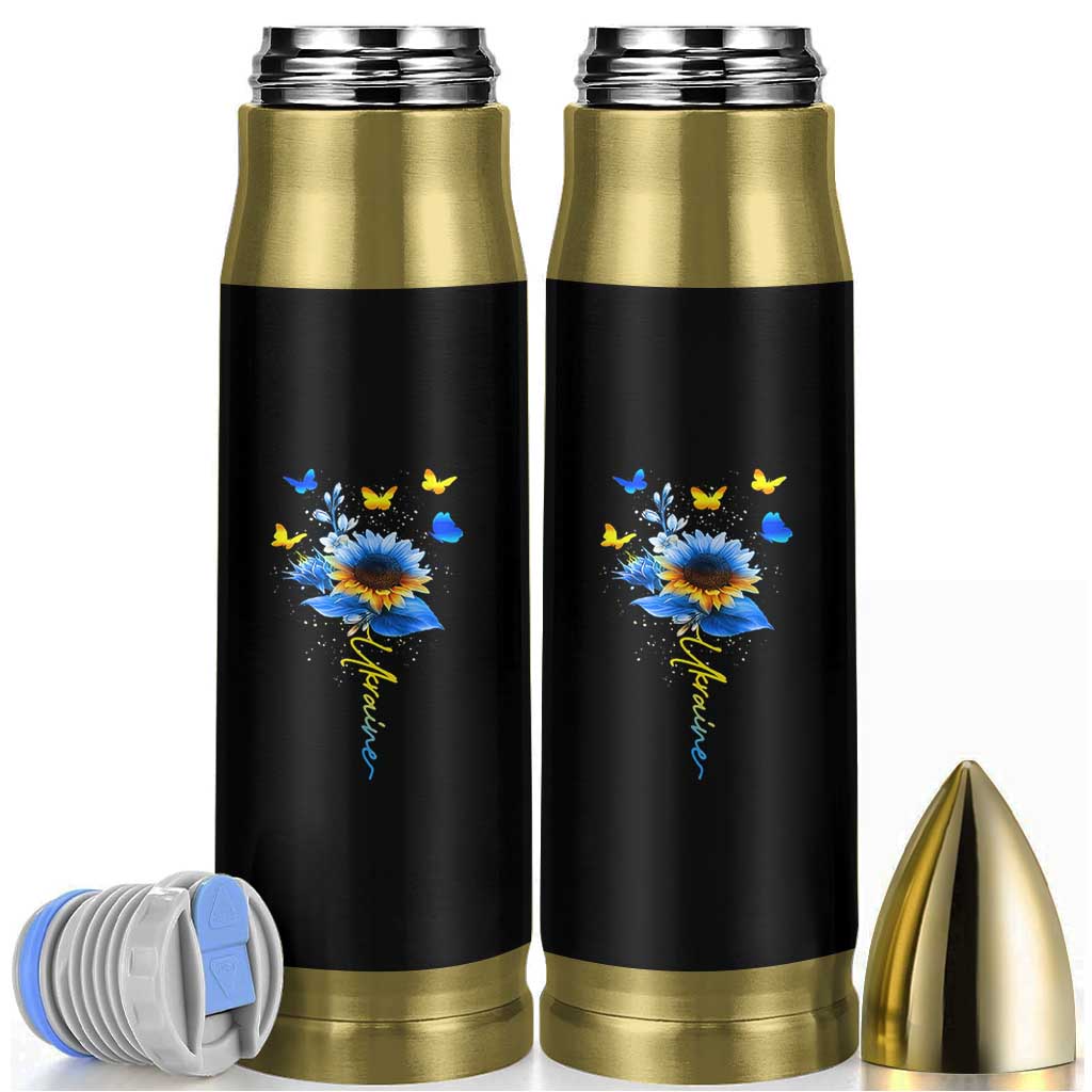 Sunflower Ukraine Flag Bullet Tumbler Ukrainian Butterflies Flowers