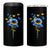 Sunflower Ukraine Flag 4 in 1 Can Cooler Tumbler Ukrainian Butterflies Flowers
