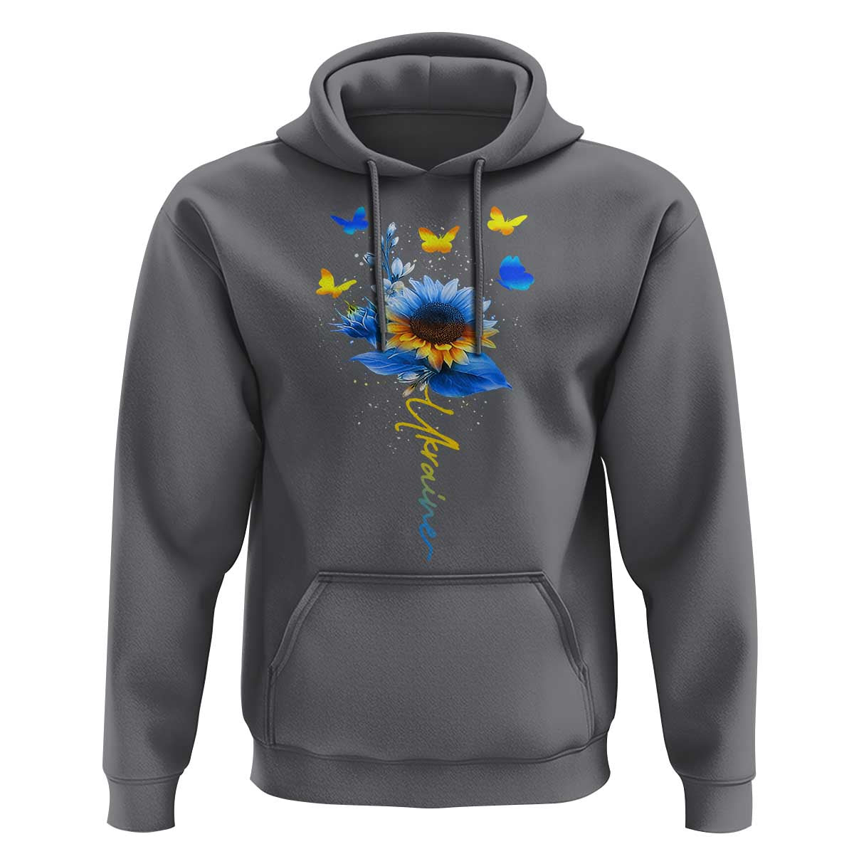 Sunflower Ukraine Flag Hoodie Ukrainian Butterflies Flowers
