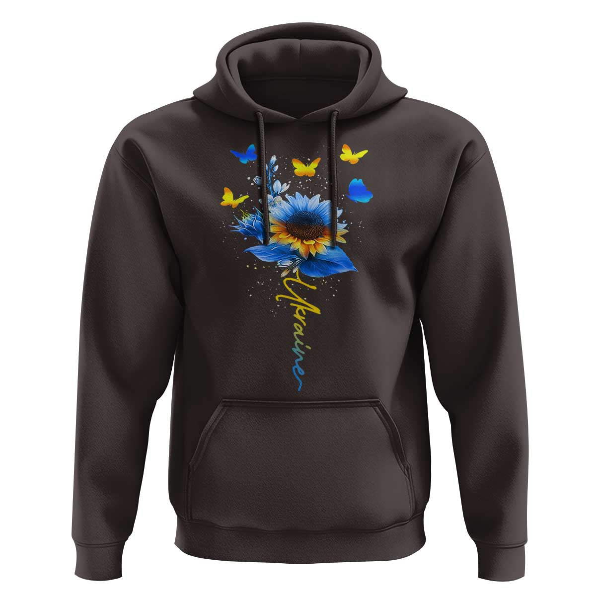 Sunflower Ukraine Flag Hoodie Ukrainian Butterflies Flowers