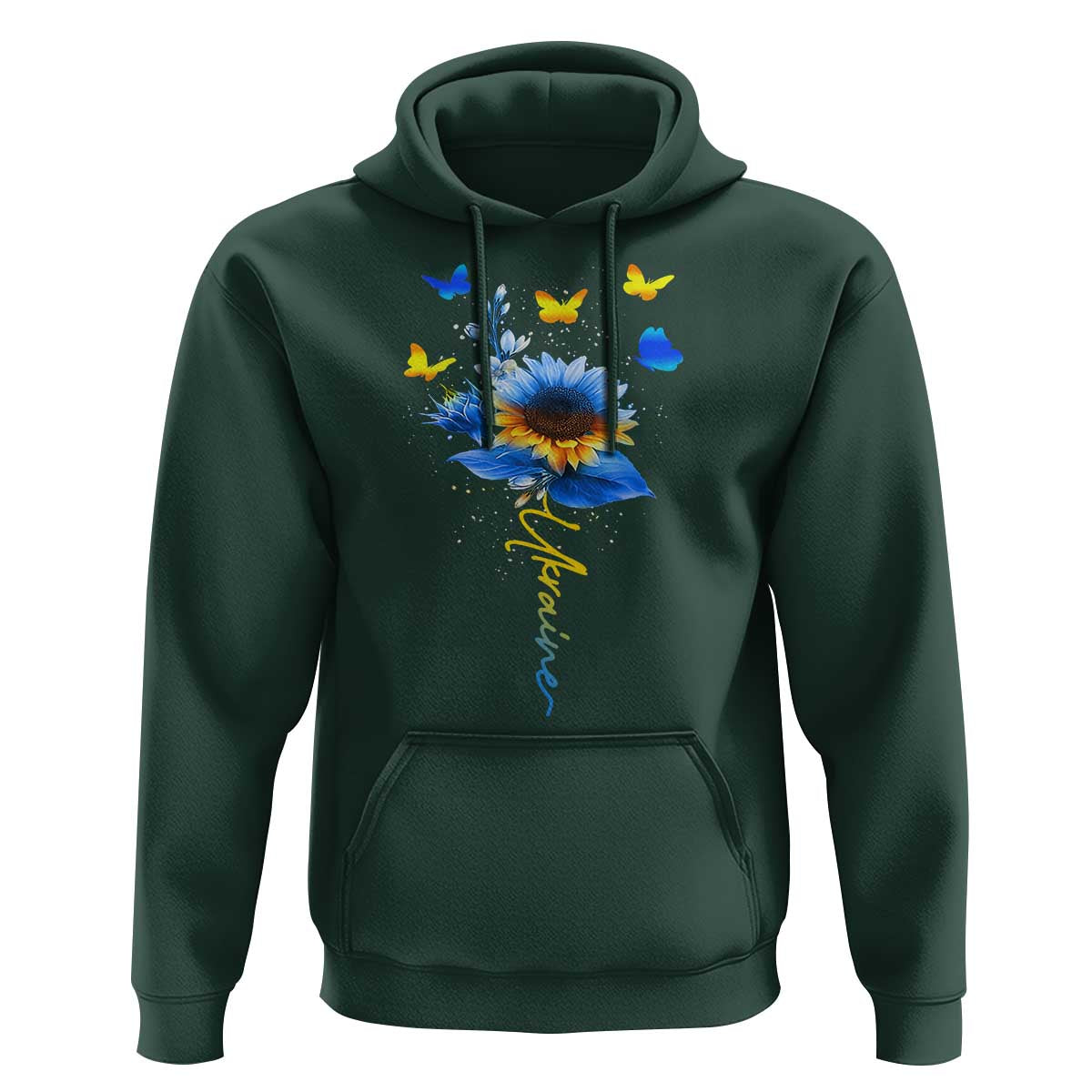 Sunflower Ukraine Flag Hoodie Ukrainian Butterflies Flowers