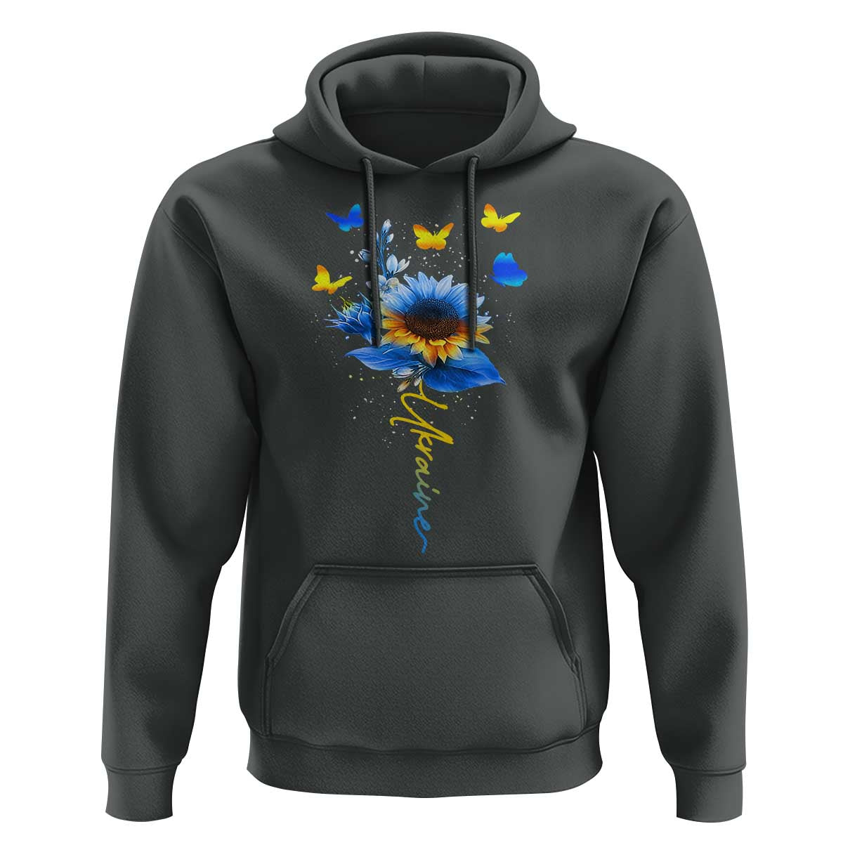 Sunflower Ukraine Flag Hoodie Ukrainian Butterflies Flowers