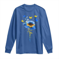 Sunflower Ukraine Flag Long Sleeve Shirt Ukrainian Butterflies Flowers