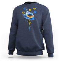 Sunflower Ukraine Flag Sweatshirt Ukrainian Butterflies Flowers