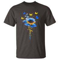 Sunflower Ukraine Flag T Shirt Ukrainian Butterflies Flowers