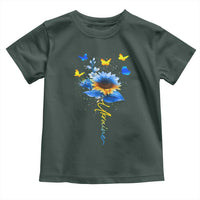 Sunflower Ukraine Flag Toddler T Shirt Ukrainian Butterflies Flowers