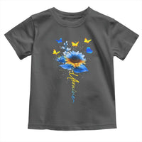 Sunflower Ukraine Flag Toddler T Shirt Ukrainian Butterflies Flowers