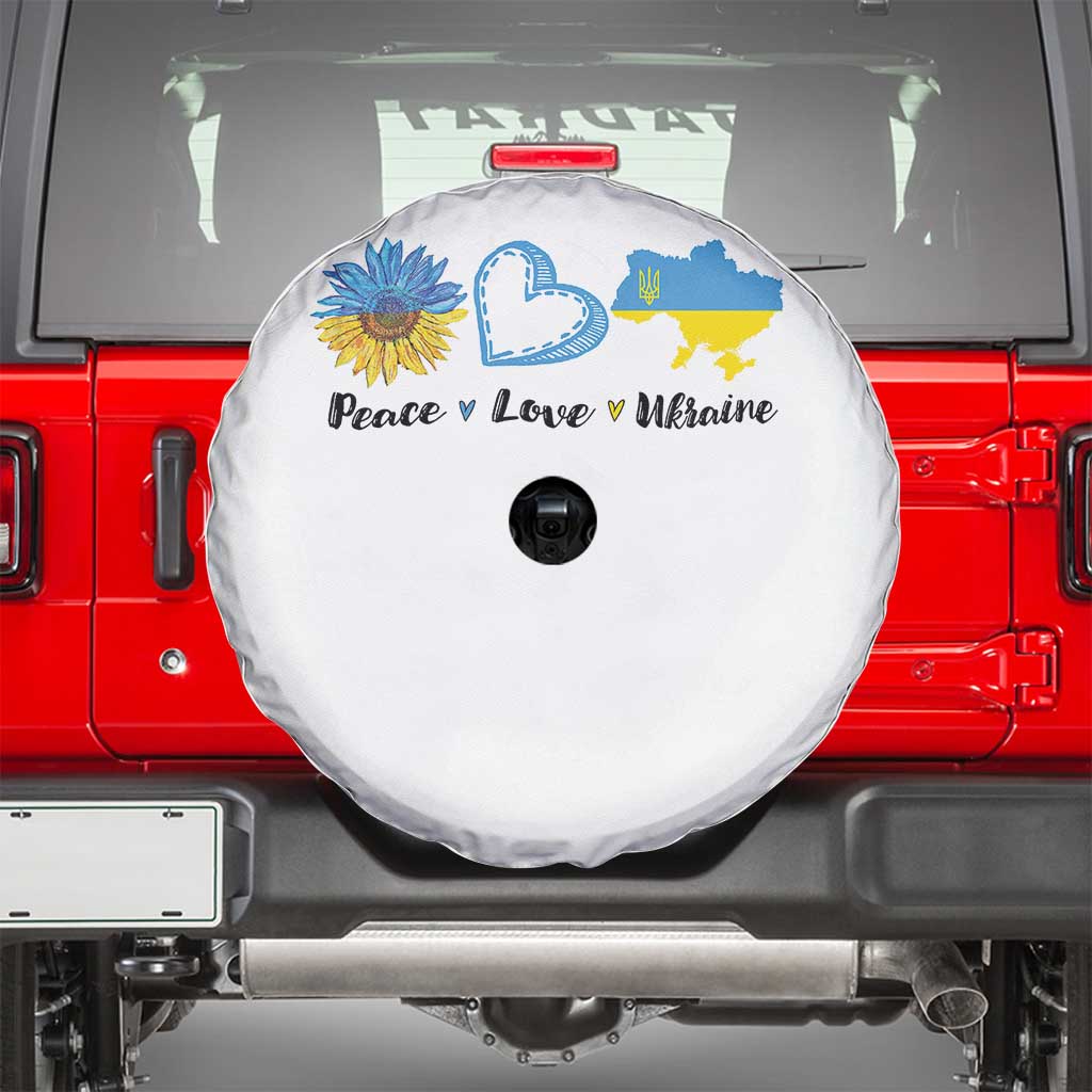 Peace Love Ukraine Sunflower Flag Spare Tire Cover