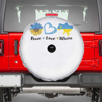 Peace Love Ukraine Sunflower Flag Spare Tire Cover
