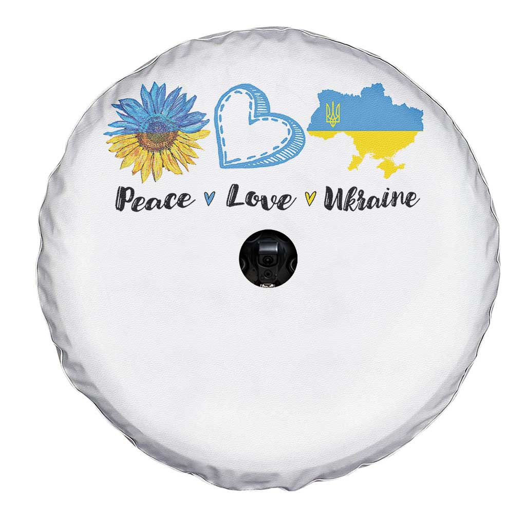 Peace Love Ukraine Sunflower Flag Spare Tire Cover