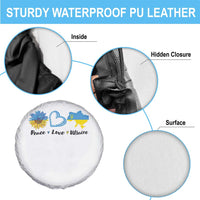 Peace Love Ukraine Sunflower Flag Spare Tire Cover