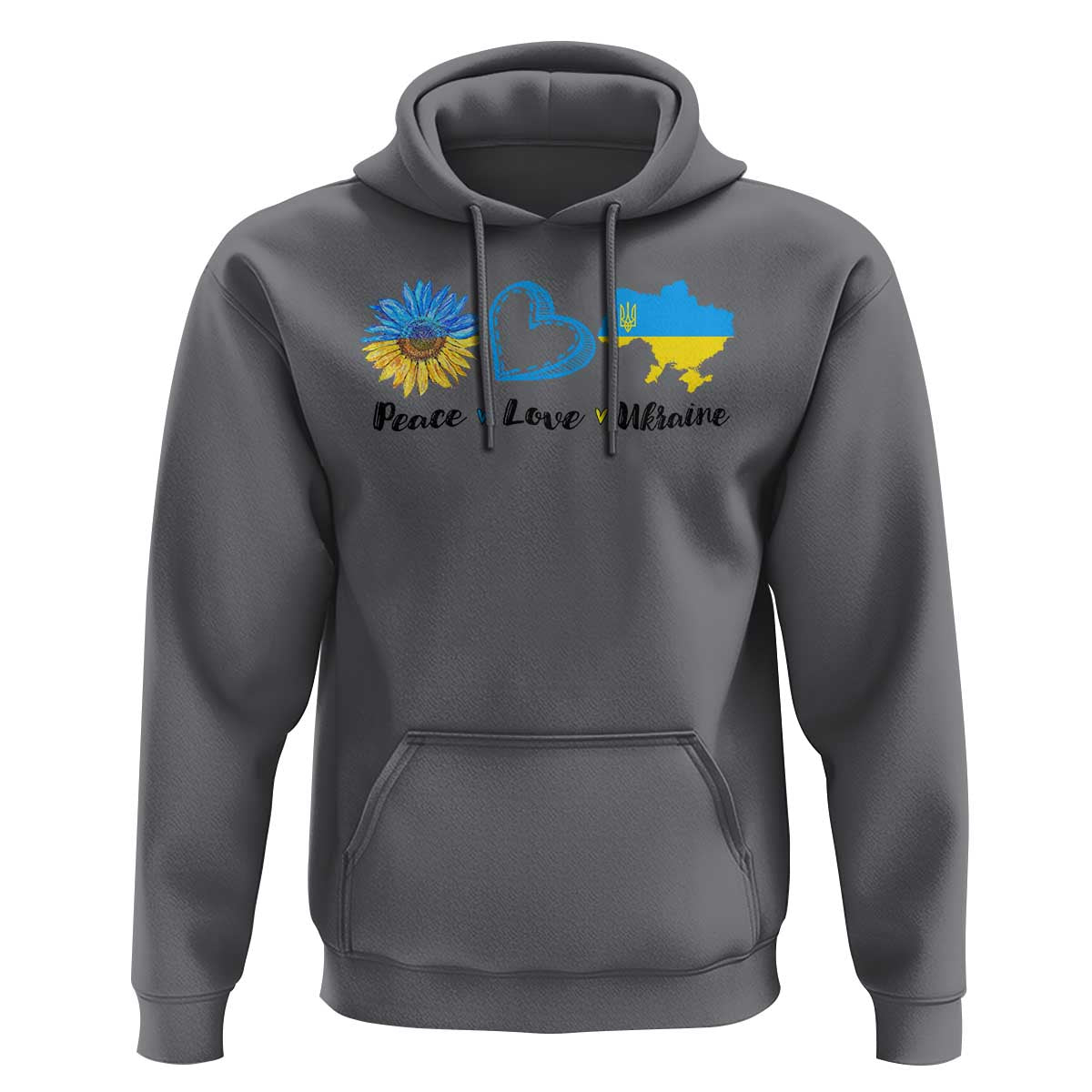 Peace Love Ukraine Sunflower Flag Hoodie