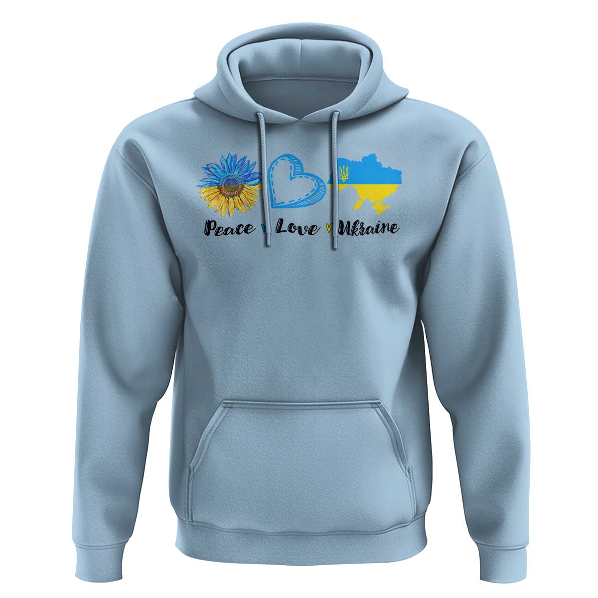 Peace Love Ukraine Sunflower Flag Hoodie