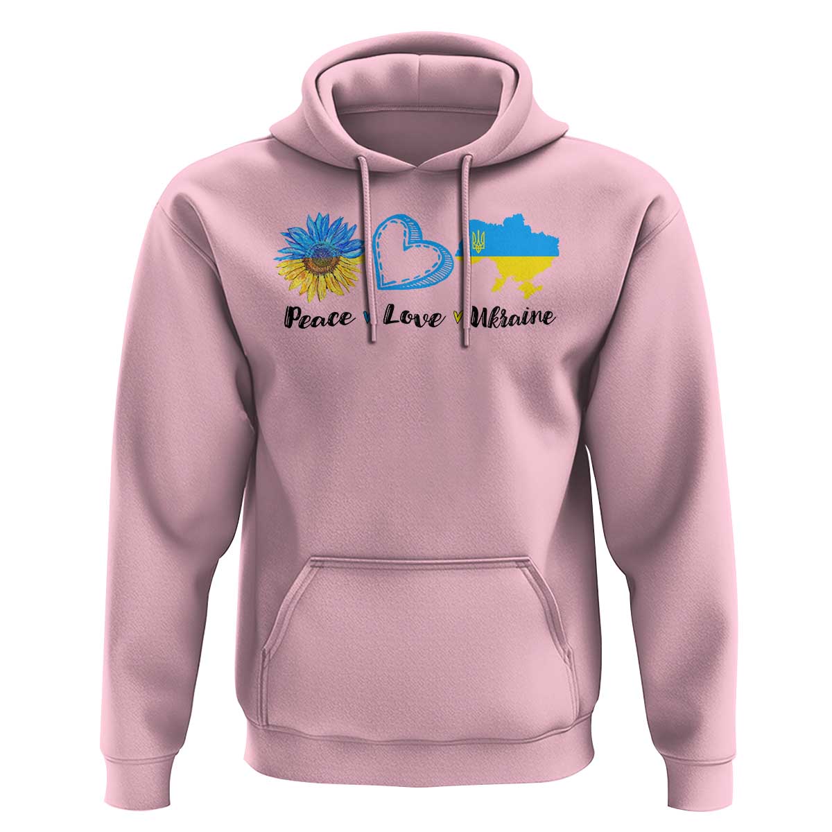 Peace Love Ukraine Sunflower Flag Hoodie