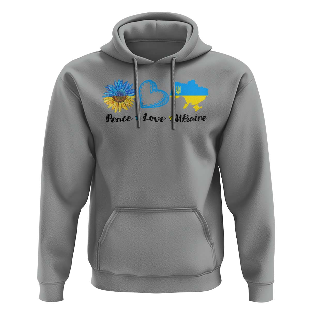 Peace Love Ukraine Sunflower Flag Hoodie