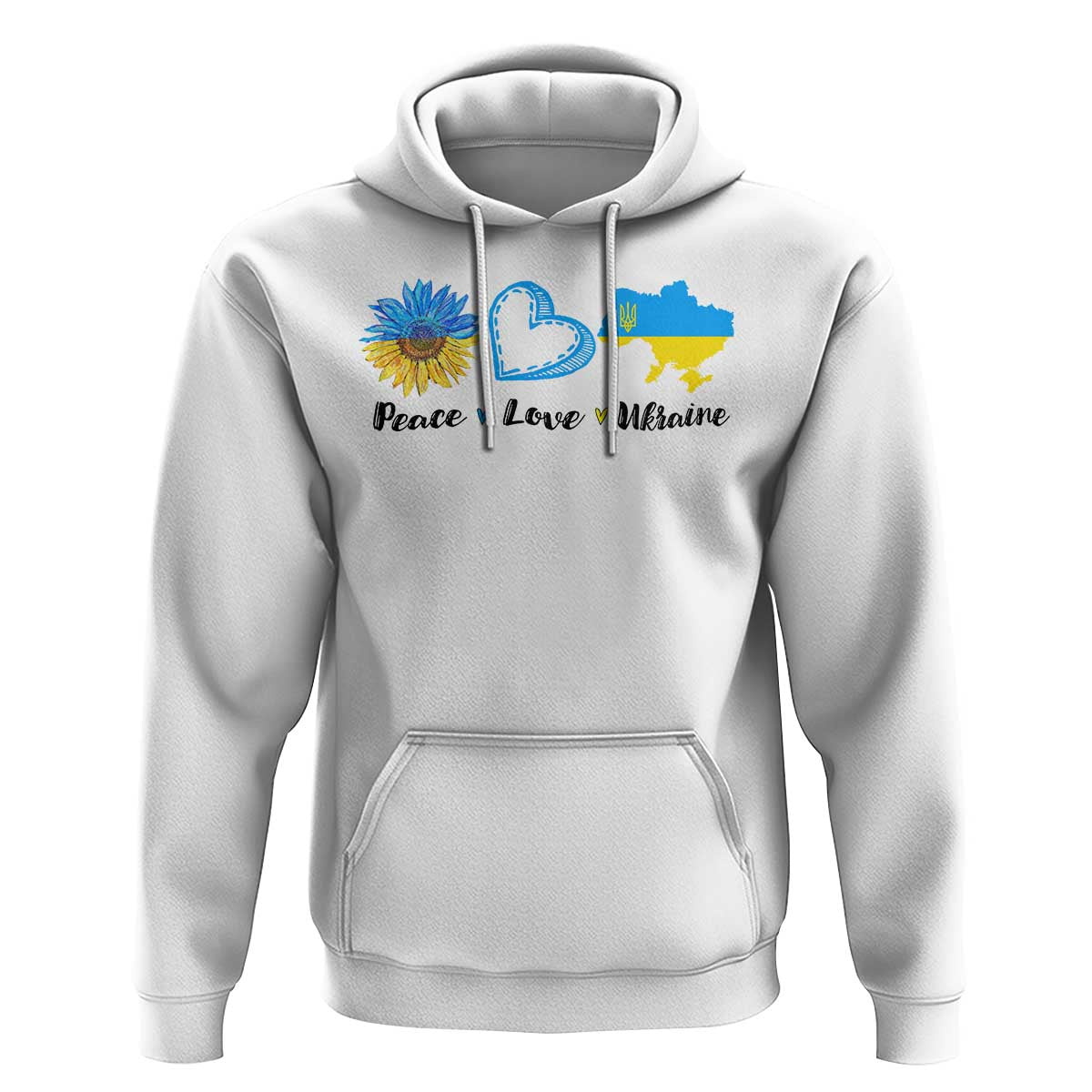 Peace Love Ukraine Sunflower Flag Hoodie