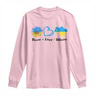 Peace Love Ukraine Sunflower Flag Long Sleeve Shirt