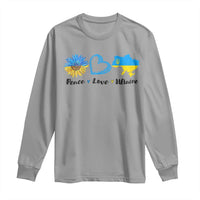 Peace Love Ukraine Sunflower Flag Long Sleeve Shirt