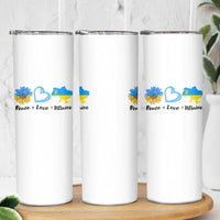 Peace Love Ukraine Sunflower Flag Skinny Tumbler