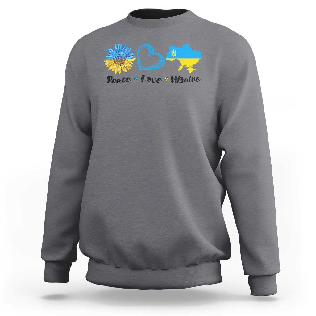 Peace Love Ukraine Sunflower Flag Sweatshirt