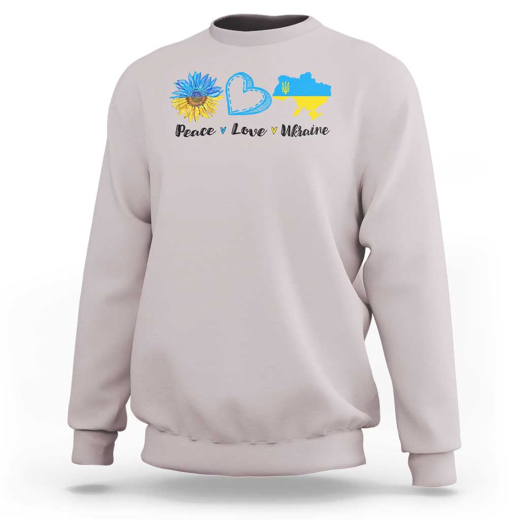 Peace Love Ukraine Sunflower Flag Sweatshirt