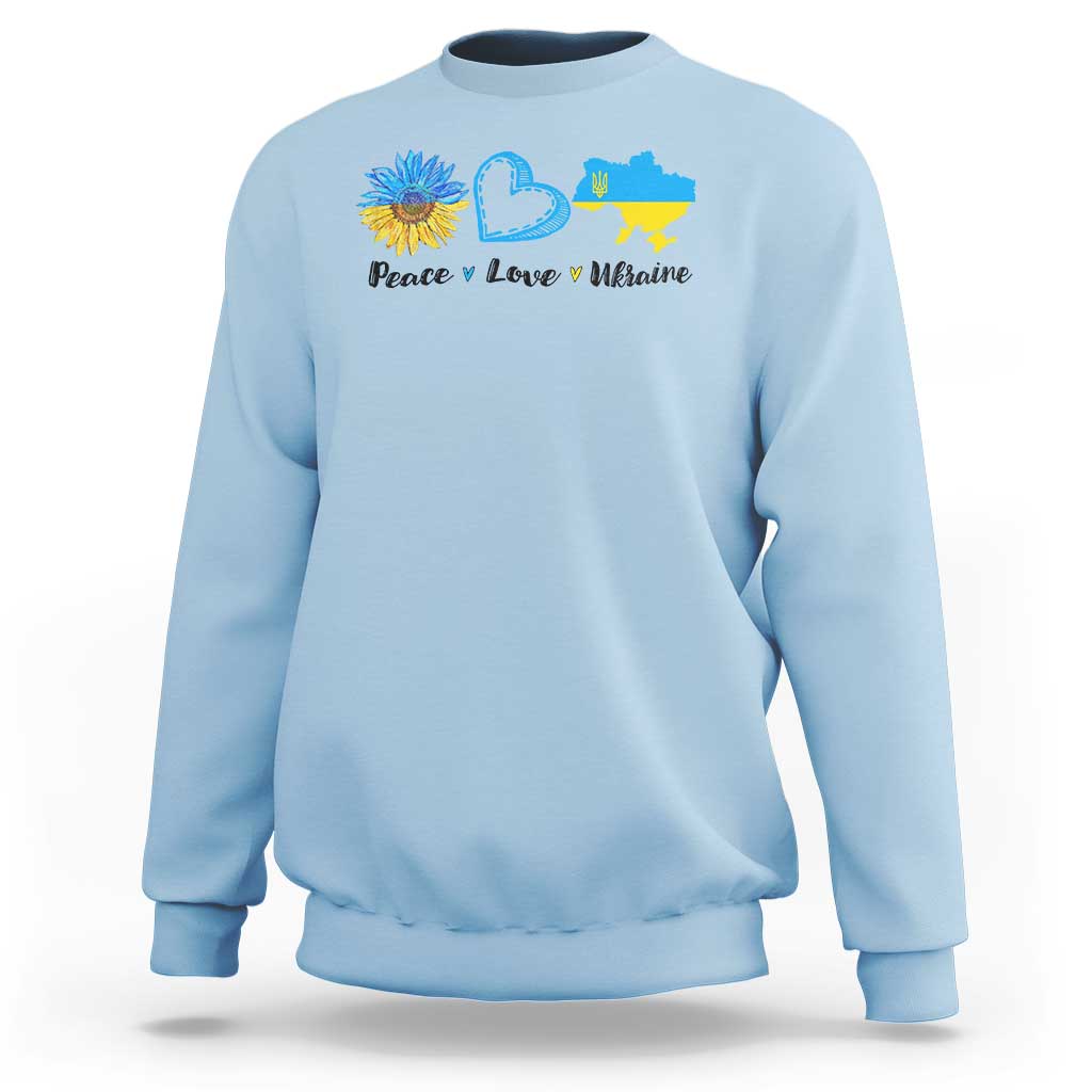 Peace Love Ukraine Sunflower Flag Sweatshirt