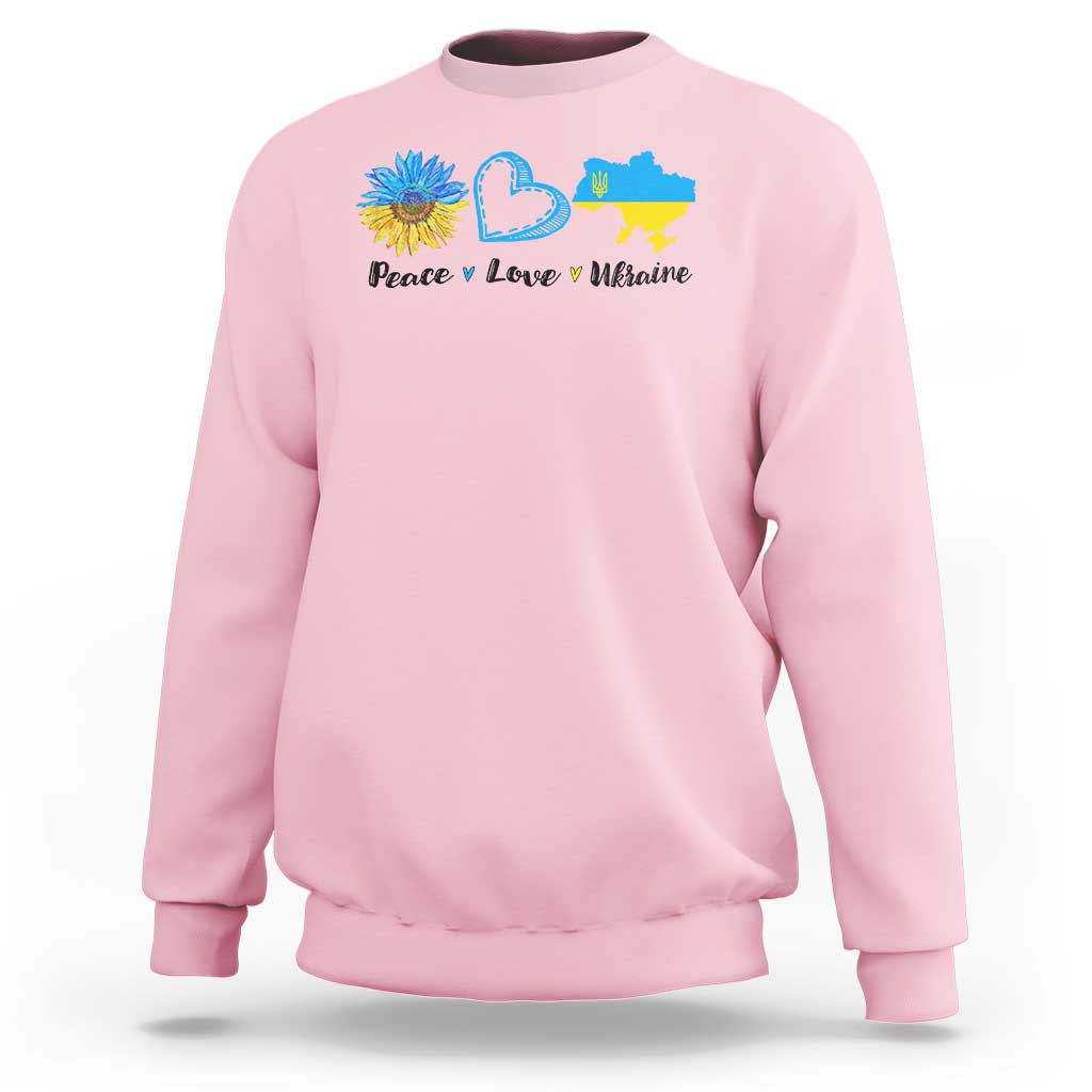 Peace Love Ukraine Sunflower Flag Sweatshirt